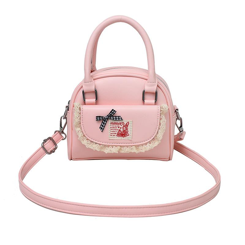 Korean Version of Sweet Ballet Style Dopamine Portable Boston Bag Commuting Versatile High Sense Foreign Style Messenger Women's Bag