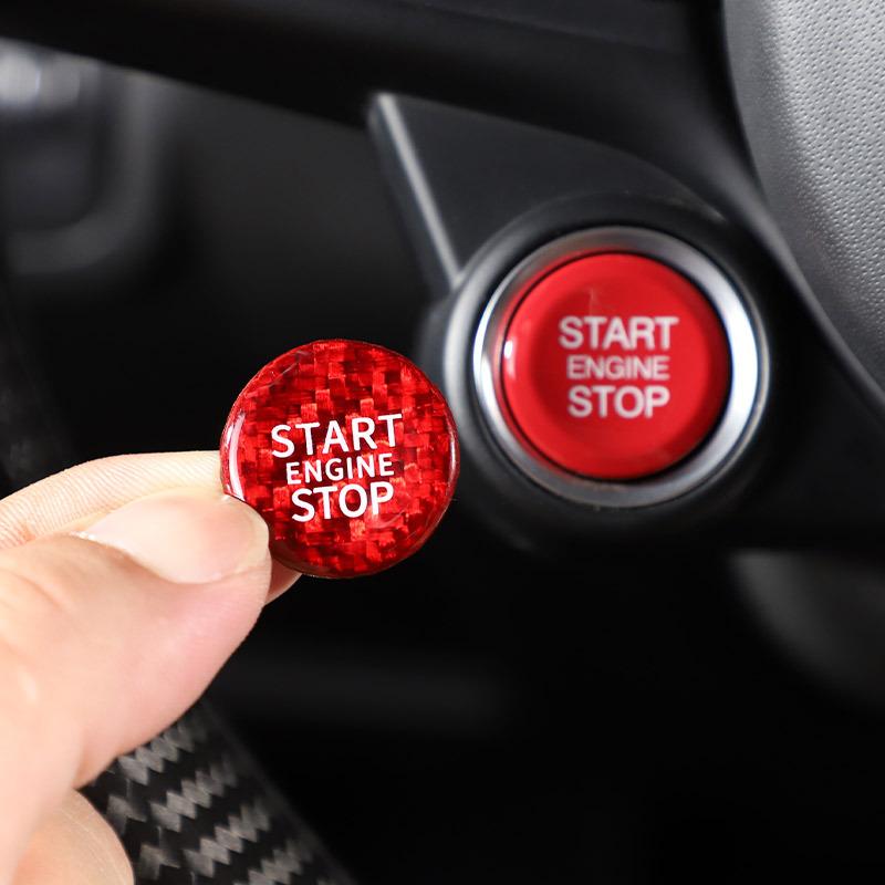 For Alfa Romeo Tonale  Real Carbon Fiber Car Engine Start Stop Button Cover Trim Stickers Accessories