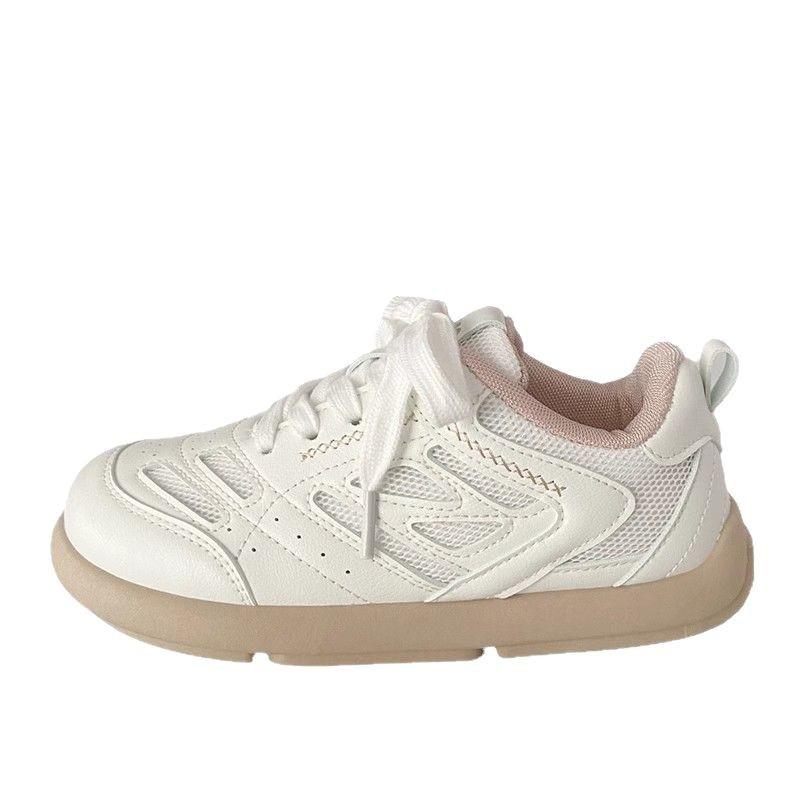 Spring ugly cute thick-soled women's double net breathable soft elastic student versatile sports little white shoes