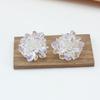 Resin AB 3D Carving Flower Big Stud Earring for Women Personality Creative Temperament Simple Jewelry Girl Gift Brincos