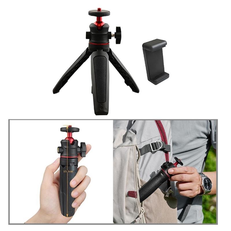360 Degree Adjustable Tripod Tabletop Tripod for Photography Video Recording Handheld Tripod with Phone Clip