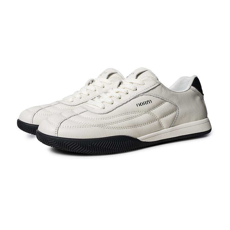 Men'S First-Layer Cowhide German Training Shoes Autumn Breathable Soft-Soled Casual Shoes Versatile Little White Shoes Sports Shoes Men'S