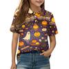 Kids' Halloween Print Shirt Short Sleeve Casual Top for Boys and Girls