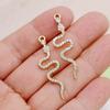 10Pcs Silver Plated Crystal Snake Charm Pendant For Jewelry Making Bracelet Earrings Necklace Diy Accessories Craft