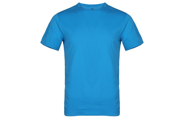 Adidas T Shirts Men s Teal Crew Neck Moderate Straight Fit DQ1849 S
