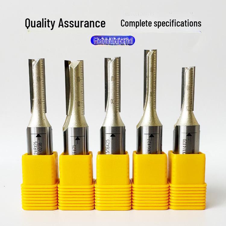 Yaden Doppelkantiges Wolframstahl-Gerades Messer für Holzbearbeitung und Trimmen