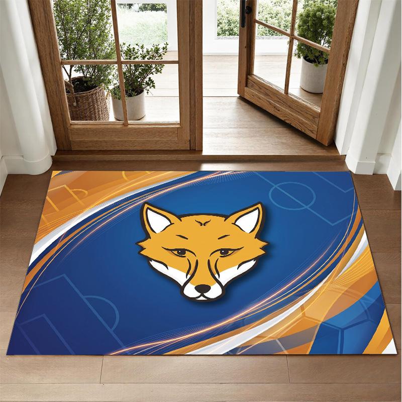 Leicester City Football Design Crystal Velvet Rug Soft Decorative Mat for Bedroom Entrance