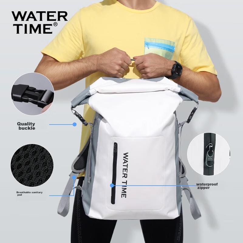 WATERTIME Swimming Bag with Dry And Wet Separation, Waterproof Bag, Multi-Functional Storage Backpack, Black
