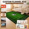 Soccer Ball Green Field Rectangular Rug Nonslip Durable Carpet For Gaming Room Study Living Room Home Party Decor Holiday Gift