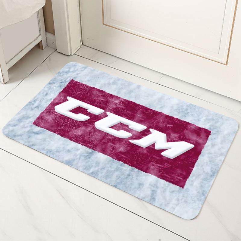 Tappetino CCM Hockey - Logo Marca Bastone da Hockey Attrezzatura Dinamico Multicolore Tappeto Decorativo per Fan Sportivi Tappetino per Porta