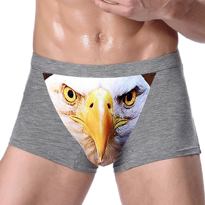 Men Underpants Modal Men's Wolf Eagle Panties Cartoon Animal Funny Hombre U Pouch Bulge Underwear Men Lingerie Gift