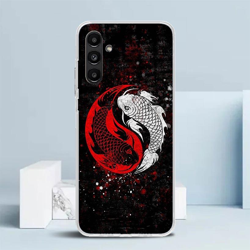 Japan Koi Fish Yin Yang Art Phone Case For Samsung Galaxy A17 A37 A57 A16 A15 A14 A13 A56 A55 A54 A53 A36 A35 A34 A33 A26 A25 A2