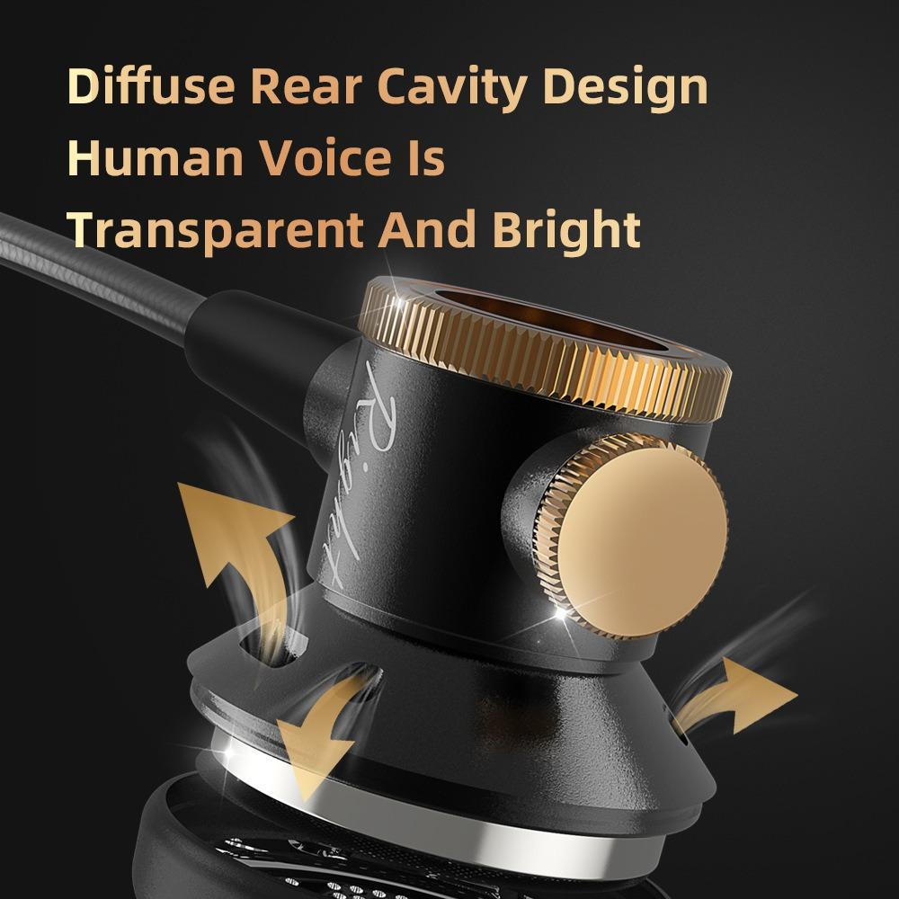 D08 Metal HiFi 3.5mm/Type-C In Ear Wired Earphone Flat Head Headsets With Mic Clear Sound Bass Headphones For Sports Music Gamer