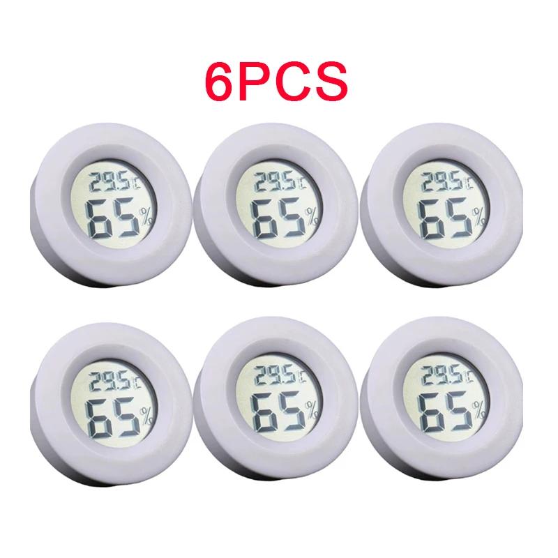 6-10pcs Round Electronic Thermometer Hygrometer Indoor Digital LCD Hygrometer Temperature Humidity Meter Household Merchandises