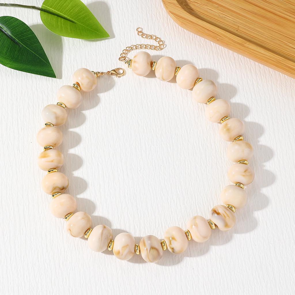 Maillard Oval Resin Beads Choker Necklace for Women Jewelry Accessories