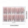 120Pcs/Box Nude Gold French Press On Nails 12Sizes Extra Trapezoid Full Cover Soft Gel False Nail Tips For Nail Extension