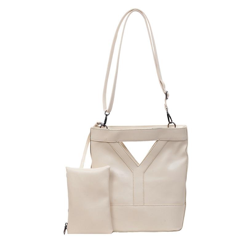 

Brand Retro Y-shaped Bucket Bag Luxury High-quality Shoulder Bag Top Handle Design Handbag Elegant Underarm Bag With Coin Bag бежевий