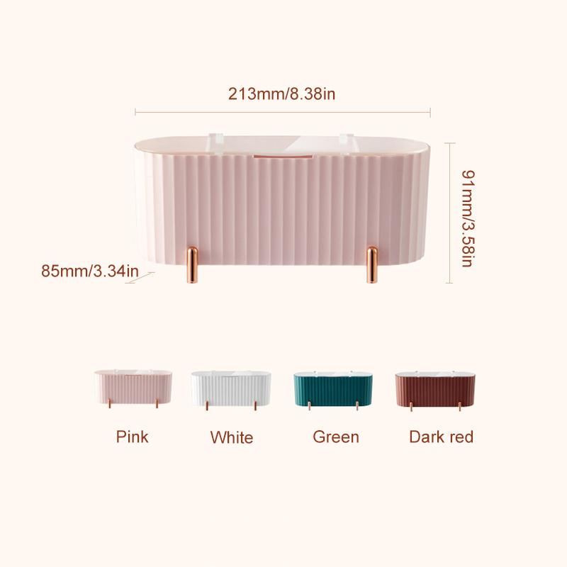 Desktop Cosmetics Storage Box  Dust-proof Makeup Organizer For Cotton Pads Swabs Beauty Egg Holder Bathroom Jewelry Organizer