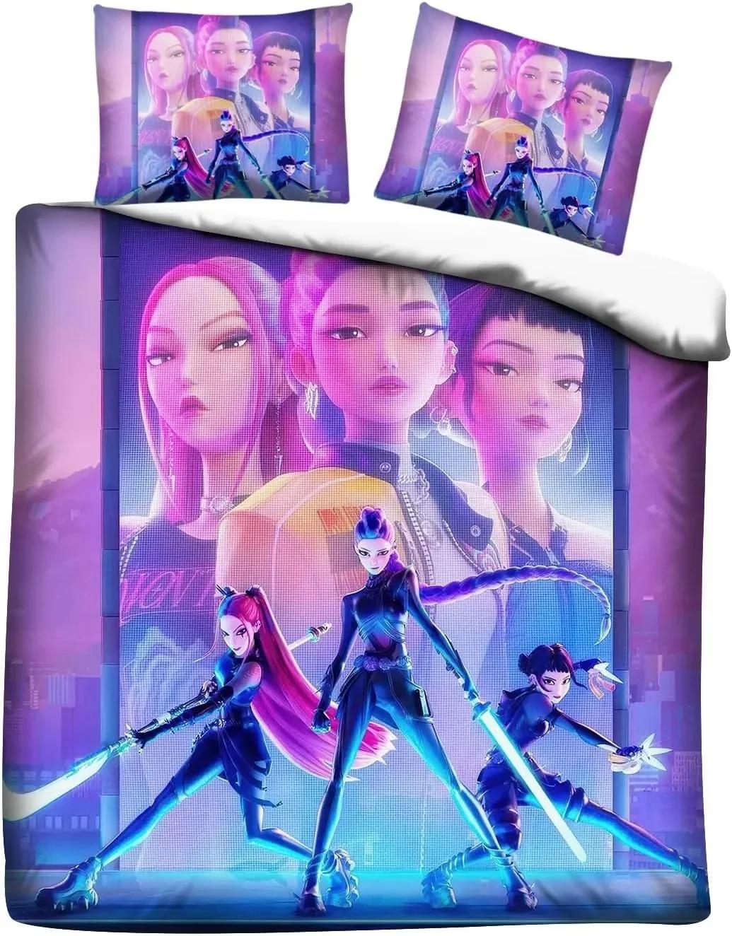 

Anime D-Demon H-Hunters Zoey Mira Duvet Cover Quilt Bedding Set for Kids Teens Adults Single Double King Size with Pillow Case US Twin(172x218cm)