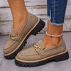 New Casual, Matte, Thick-soled Loafers for Women In Large Size Retro Single Shoes