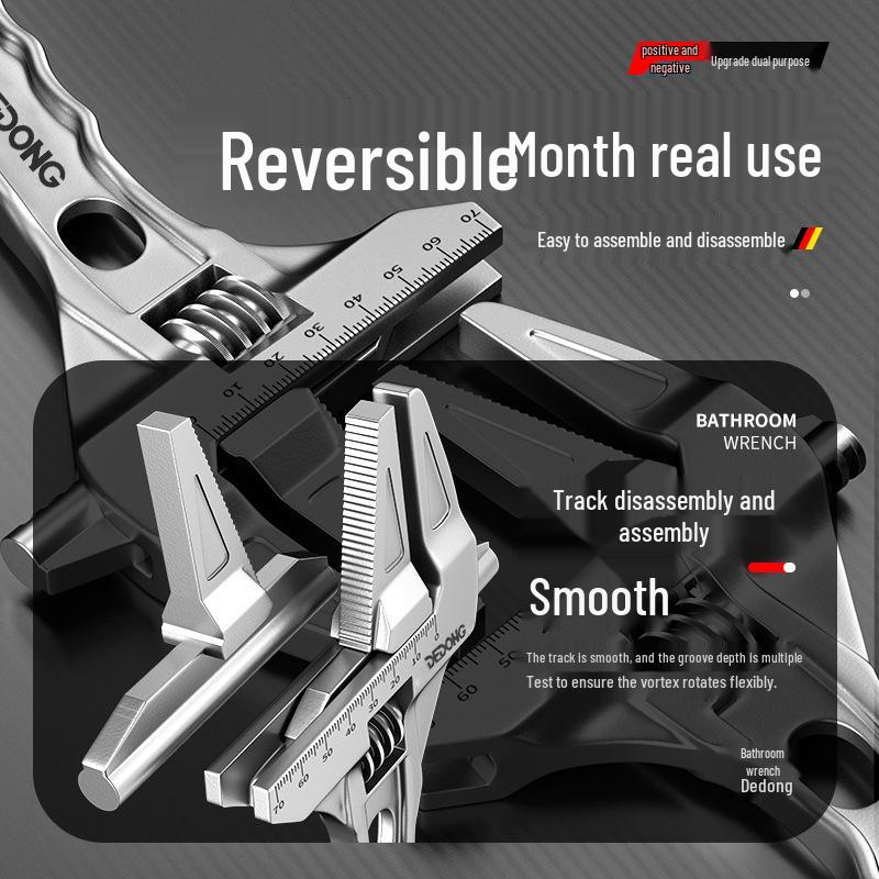 Adjustable Multi-Purpose Bathroom & Kitchen Wrench for Large Diameter Plumbing and Faucet Installation