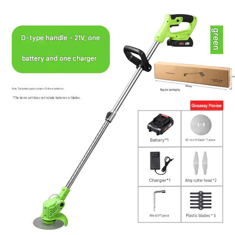 Cordless Electric Grass Trimmer Lightweight Rechargeable Lithium Battery Adjustable Handle for Backyard Garden Care