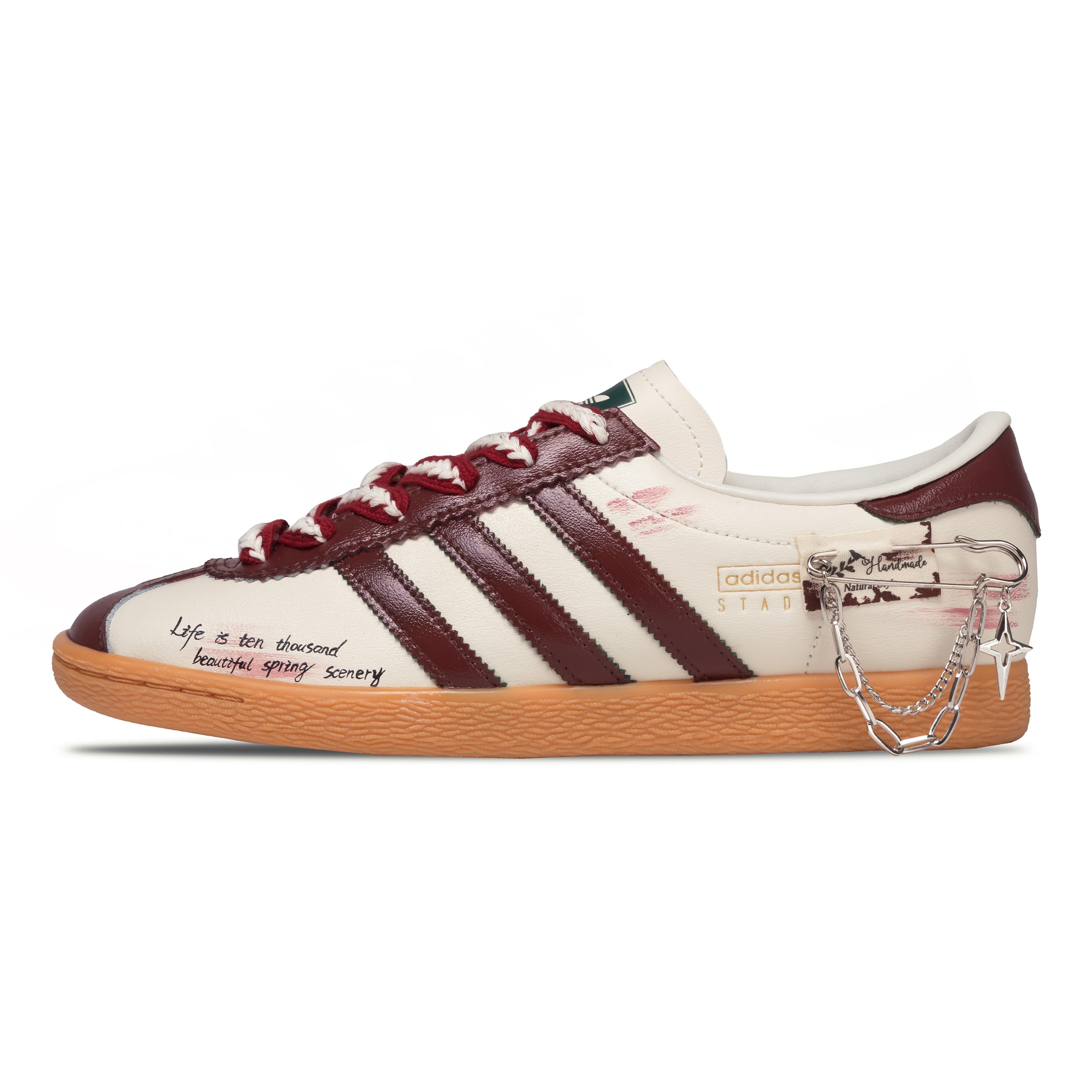 Adidas Originals Stadt Dangerous Invitation Abrasion Resistant Low top Skateboard Shoes Unisex Beige Red JR8311(Team691-) 41⅓