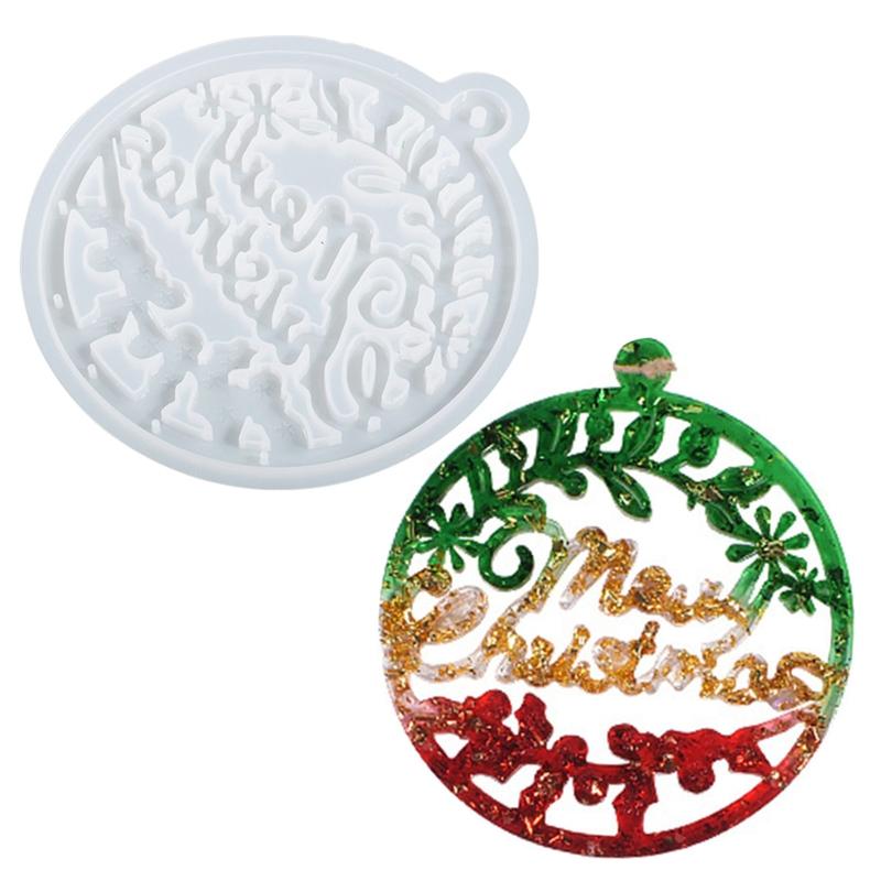 Diy Christmas Elk Snowflake Crystal Epoxy Mold Pendant Wall Hanging Curtain Wind Chime Mirror Surface Silicone Mold