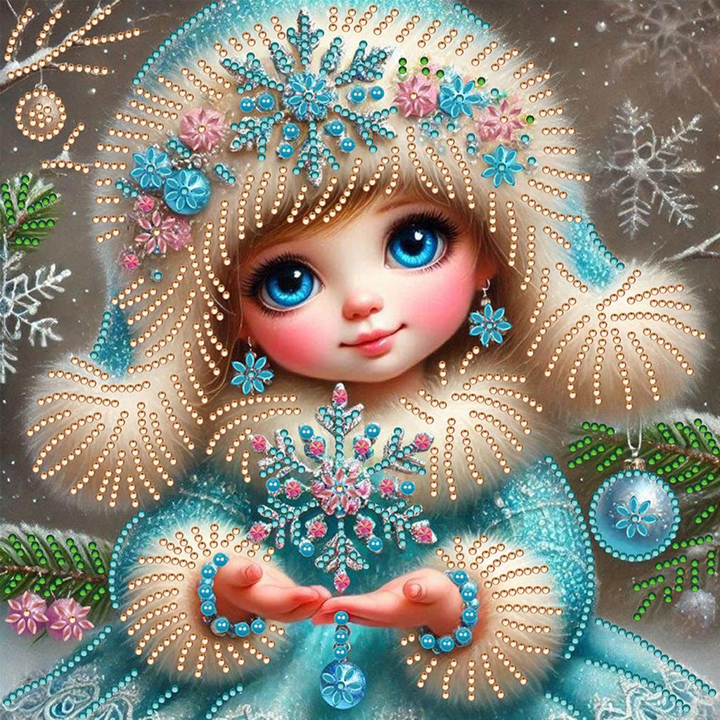 Snow Girl 5D DIY Diamond Art Painting Kits for Home Wall Decor Diamond Art Kits Crystal Rhinestones Diamond Painting 30x30cm