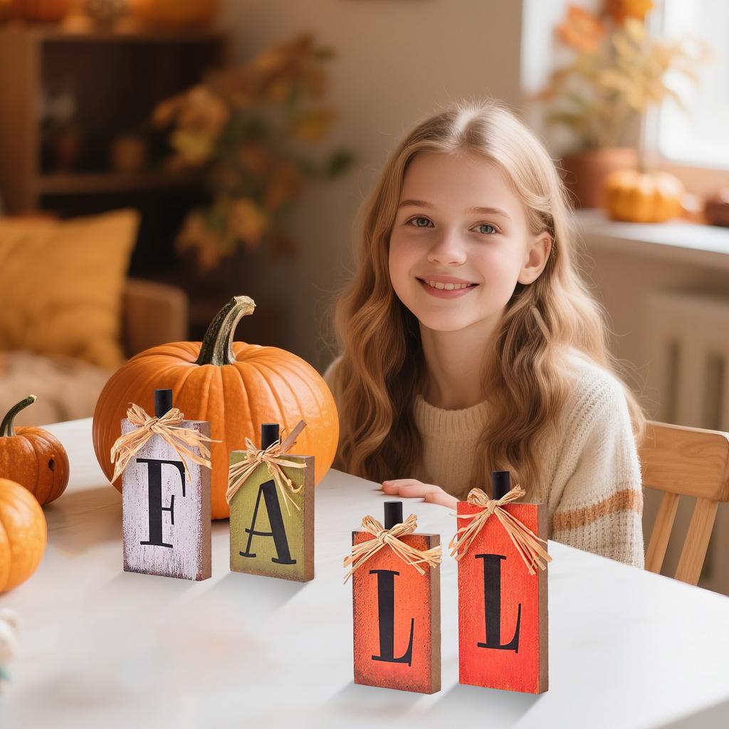Fall Home Decor Thanksgiving Signs, Wooden Dining Table Signs, Vintage  Block Signs  Fall Fall Home Decours