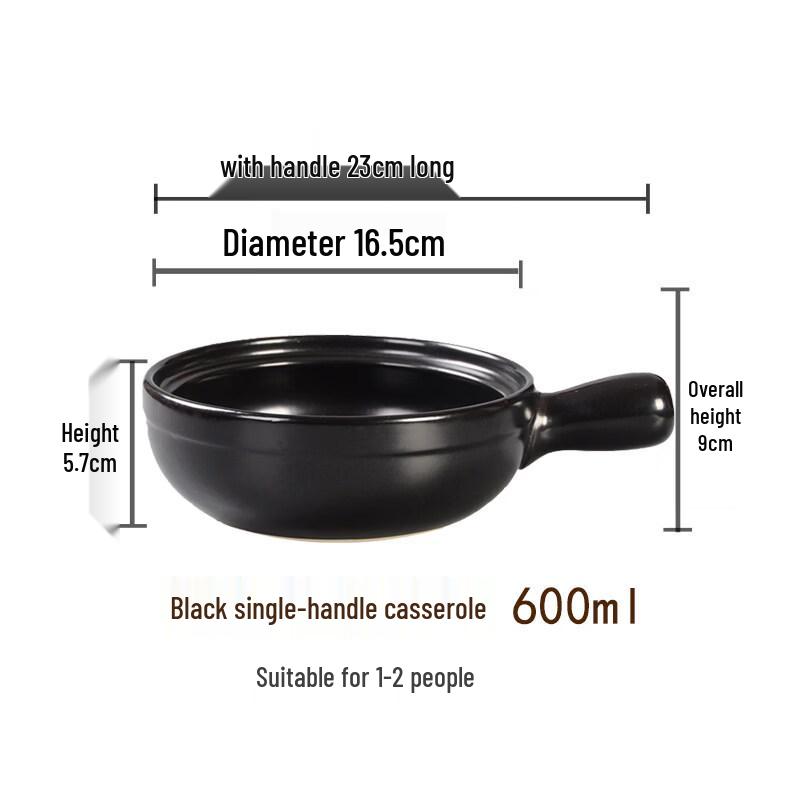 Single Handle Ceramic Casserole Pot