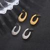 Wind Hollow U-shaped Stainless Steel Earrings Simple Fashion Titanium Steel Women's Temperament Stud Earrings Furnace Vacuum Electroplating Decoration