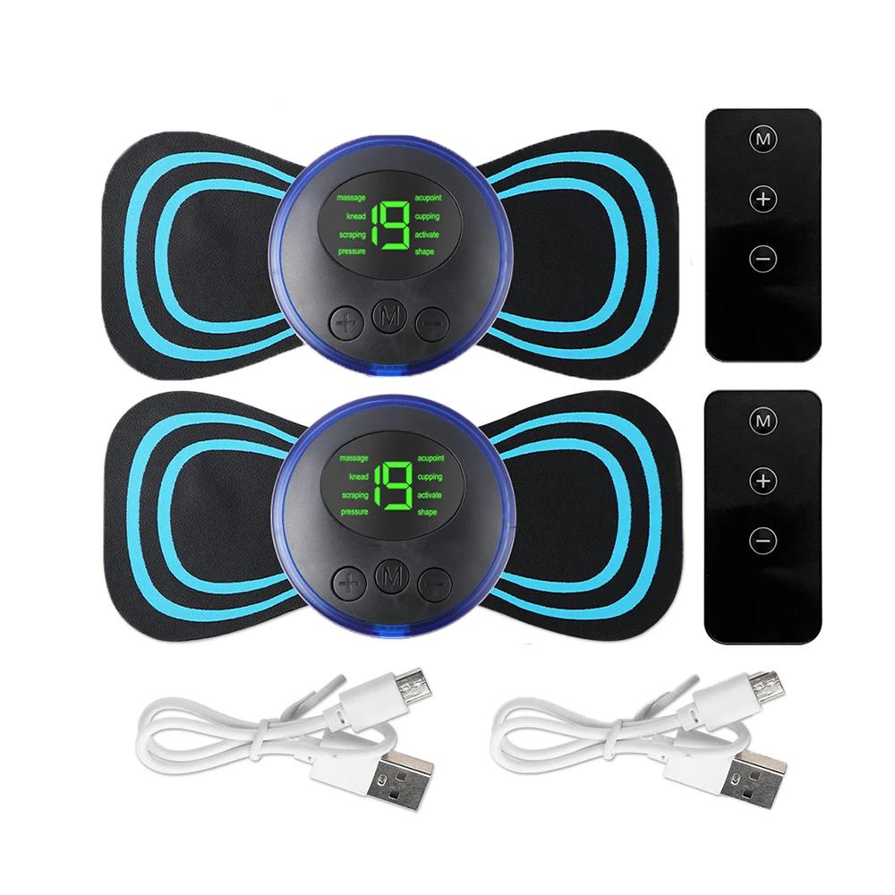 Mini Electric Neck Massager EMS Tens Pulse Stimulator for Cervical Spine Back Body Arm Leg Muscle Relaxation