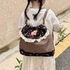Nylon Lace Drawstring Backpack For Women With Sweet College Style Daily Use