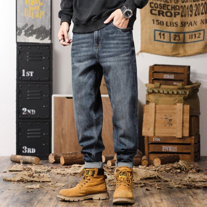 

Джинсы-шаровары мужские осенние хлопковые прямые джинсы-шаровары мужские осенние джинсы мужские осень-зима 34 синий