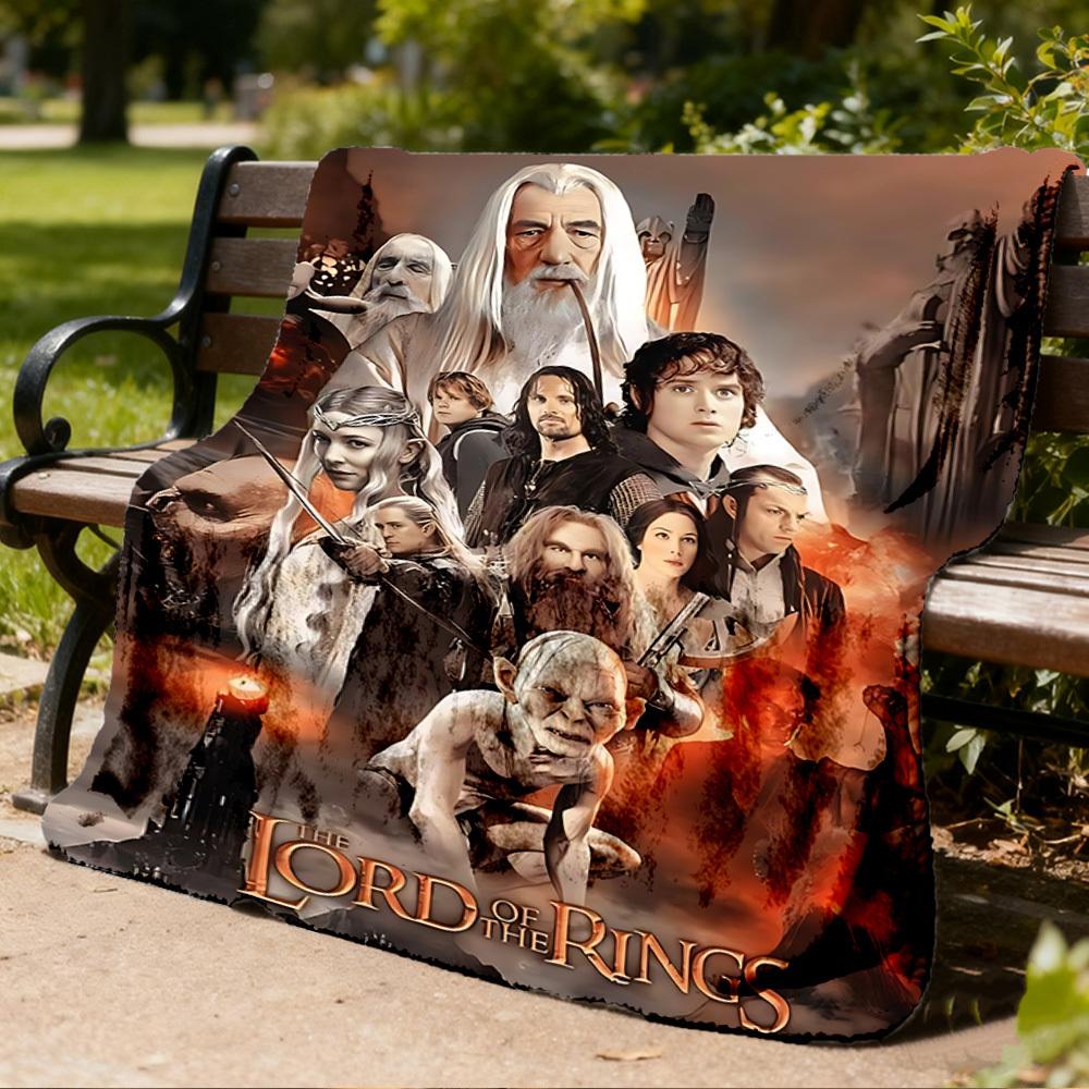 1pc Lord of the Rings Outdoor Flannel Throw Blanket Soft, Lightweight & Warm for Sofa, Office