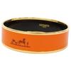 Hermes [Excellent Condition] GM Enamel Caleche Bangle Orange / goldUsed