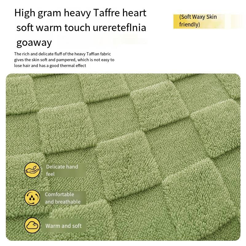 Thickening Soft Warm Fitted Sheet Elastic Mattress Cover Fluffy Coral Fleece Bed Linen Winter Couple Luxury Double Bed Bedding