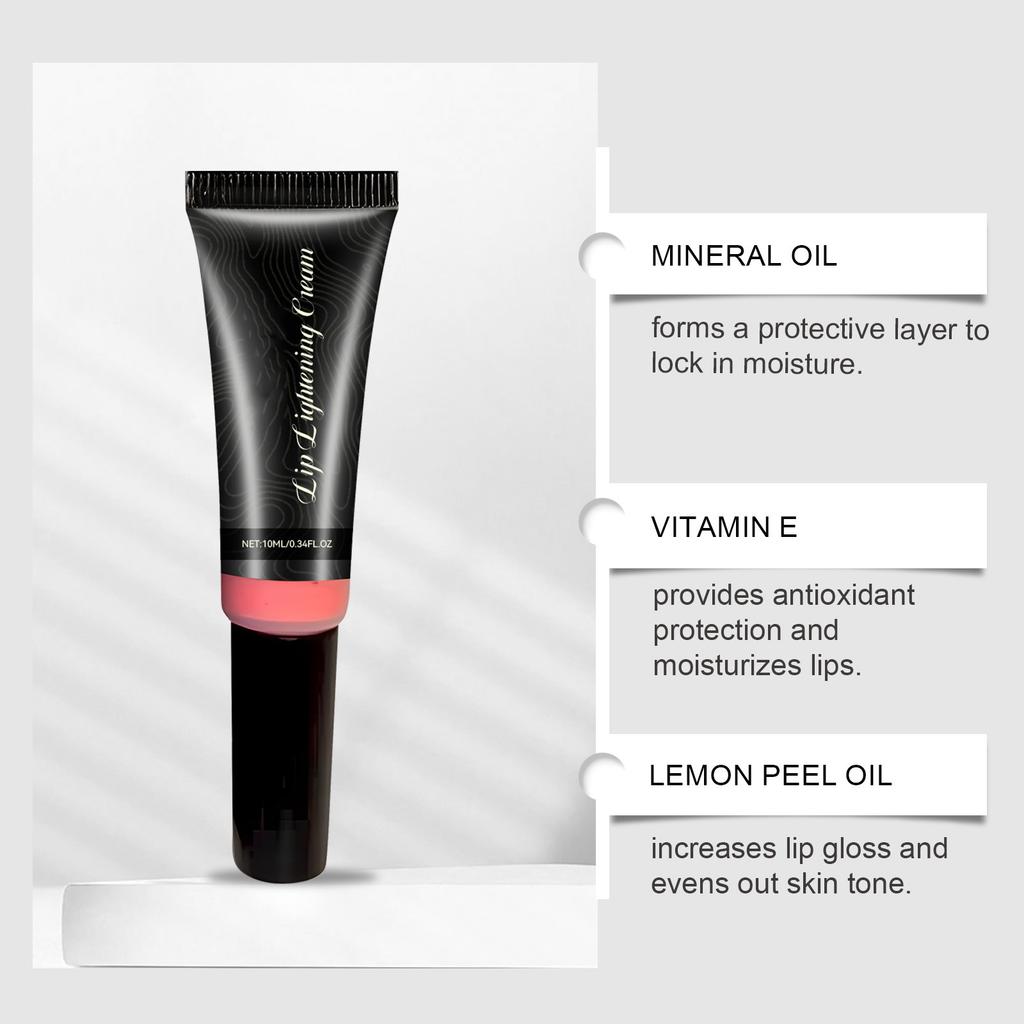 Lippenaufhellende Creme, entfernt abgestorbene Hautzellen, tiefe Lippenpflege, spendet Feuchtigkeit und verbessert die Lippenfarbe(10ml