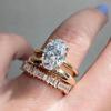 Sparkling s/set Inlaid Oval Synthetic Zirconia Multi-layer Ring for Women's Banquets Parties Jewelry Accessories Gifts