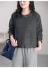 Women's Brushed Fleece Sweatshirt - Winter Style, Round Neck, Versatile, Loose, Slimming, Thickened Long Sleeve Top