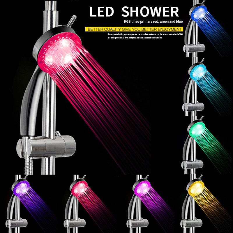 Buy ShowerHead Changing Thread Colorful Solid LED Color Light 7 Batteryless Bathroom Automatic
