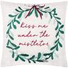 Embroidered Mistletoe Christmas Cushion Cover