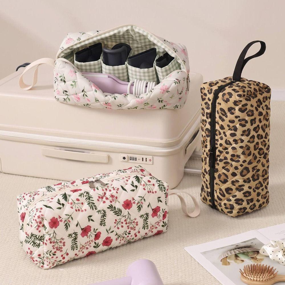 Soft Quilting Cotton Hair Dryer Storage Bag Dustproof Carrying Case Curler Storage Bag for Travel