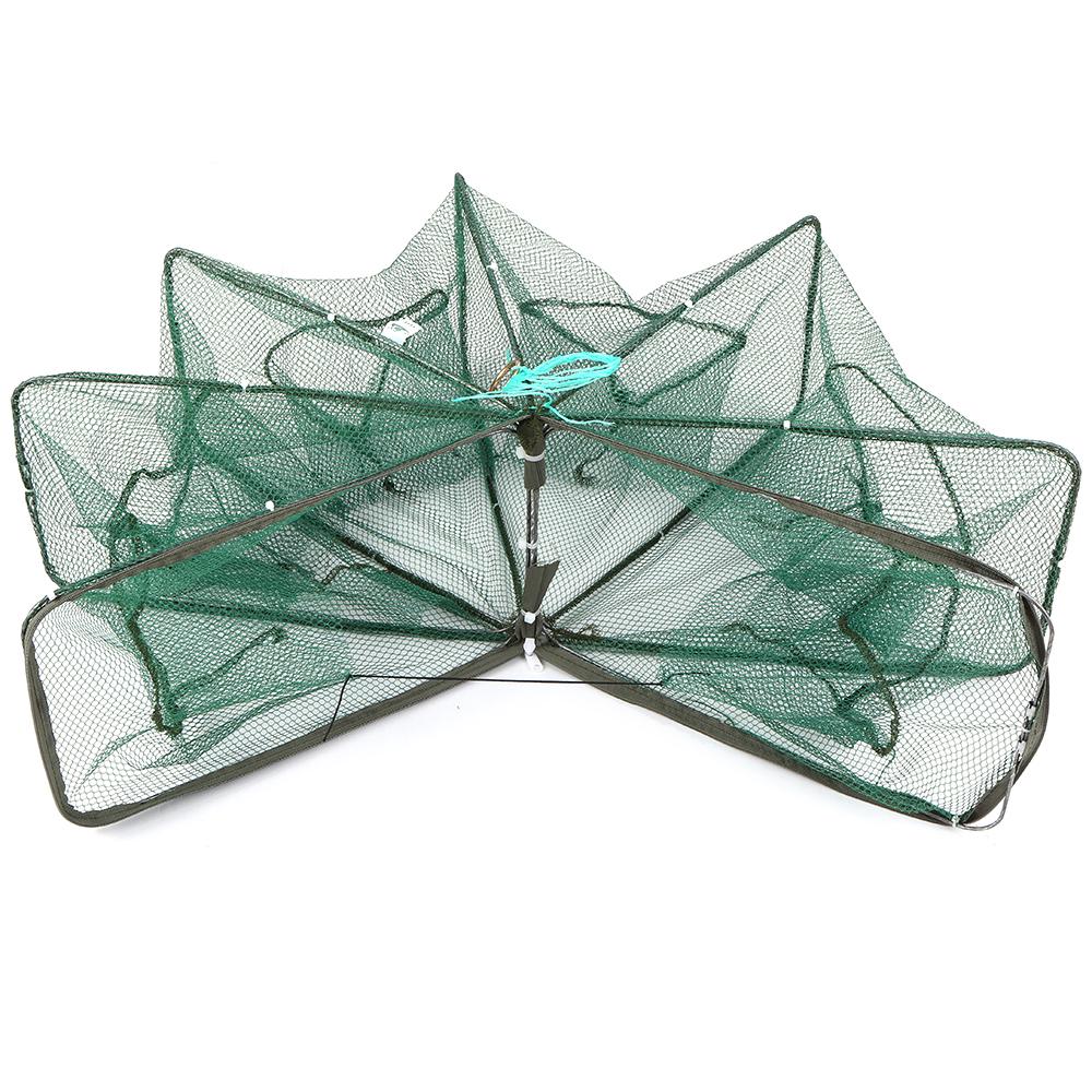 Foldable Fishing Net   6 Hole Fishing Net Shrimp Cage Trap Minnow Crab Baits Mesh Trap Net