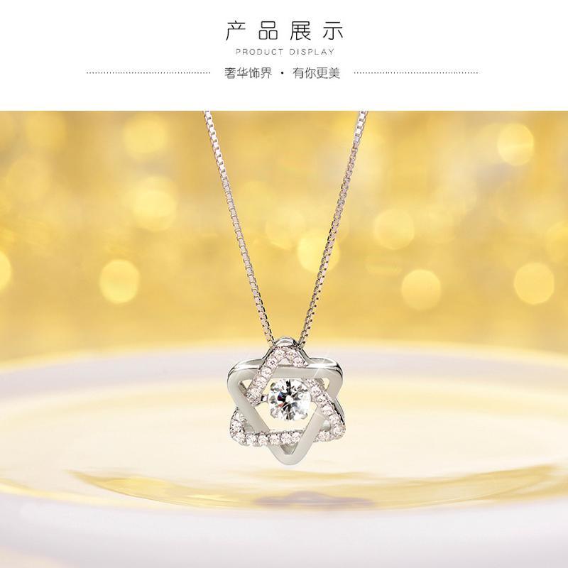 925 argint sterling stea cu șase colțuri zircon Colier și pandantive pentru femei Fashion Lady Festival Cadouri Sterling-argint-bijuterii