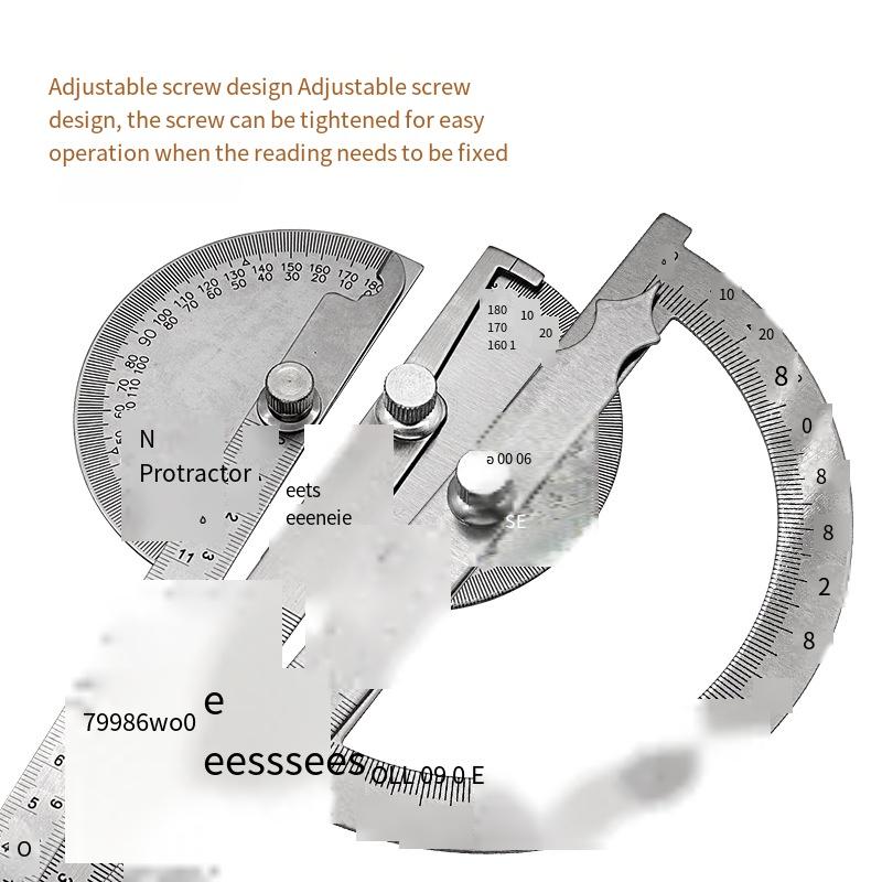 1 szt. Kątomierz 0-14 cm Jednoramienny Ze stali nierdzewnej Miernik kąta Regulowany 180 stopni Półokrągły Miernik indeksujący Kątomierz Kątomierz