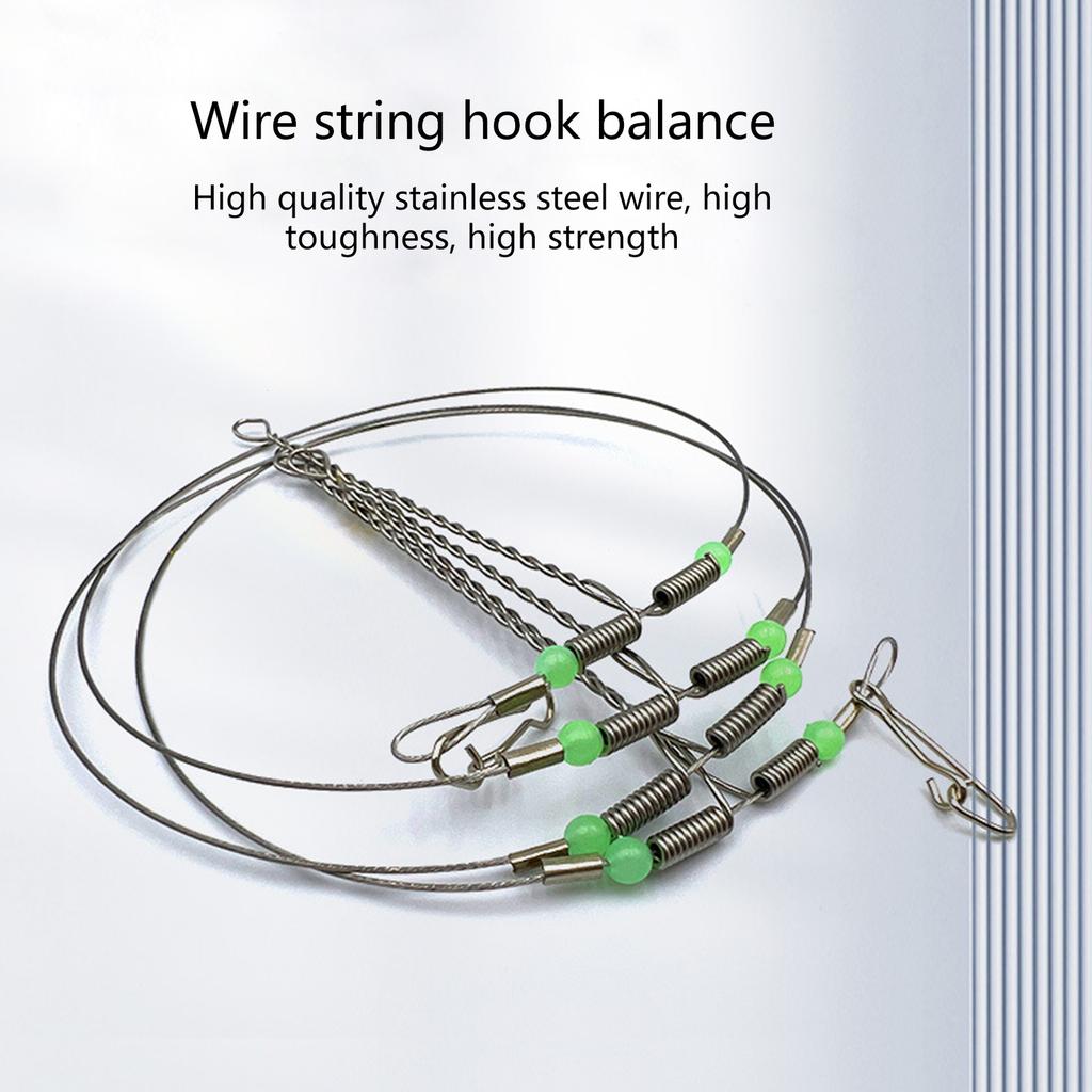 10Pcs Fishing Rigs with Swivels Snaps Beads Fishing Leader Tackle Rigs, Fishing Wire Stainless Steel Wire Traces Leader