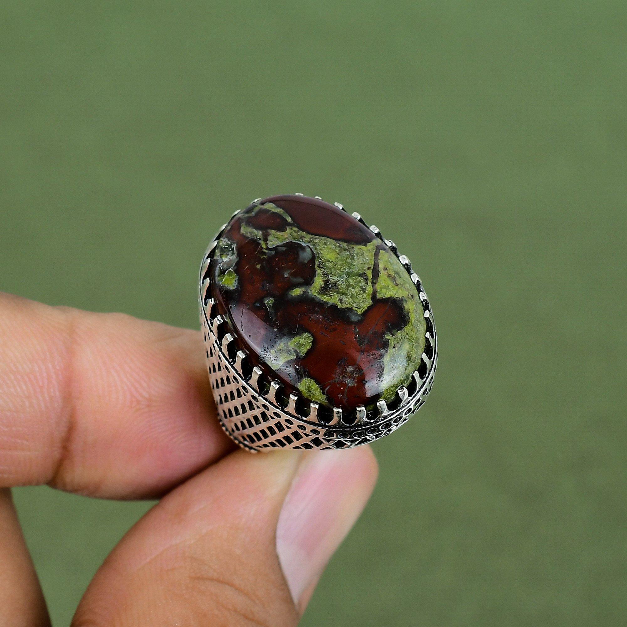 

Кольцо с кровавиком Дракона Кольцо из стерлингового серебра 925 пробы Кольцо уникального стиля Ручная работа Тонкое кольцо с драгоценным камнем Подарки для мамы Доступно в размерах 6 US