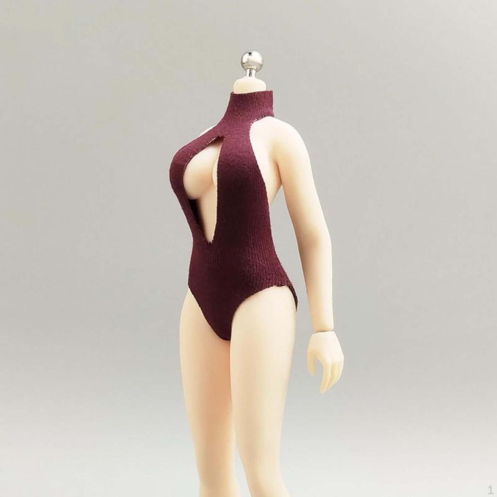 1/12 Actionfigur Kleidung Anziehen Damen Badeanzug Jumpsuit Lässig Mini Kostüm Puppe für 6